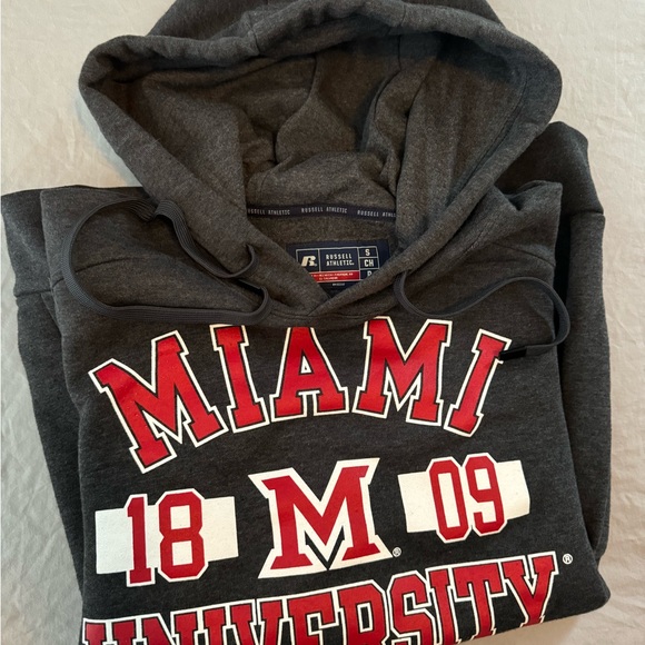 #266 MIAMI UNIVERSITY OF OXFORD OHIO GRAY RUSSELL ATHLETICS HOODIE LIKE NEW!!! - Picture 3 of 15